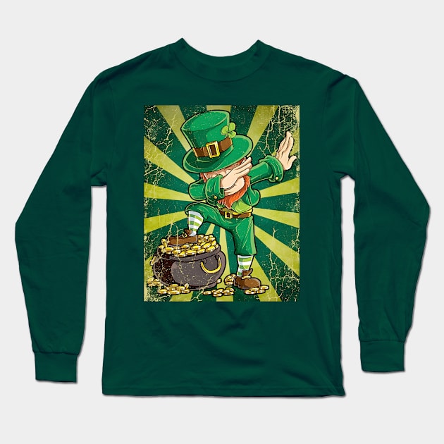 St. Patricks Gold Dabbing Long Sleeve T-Shirt by Science Busters Podcast